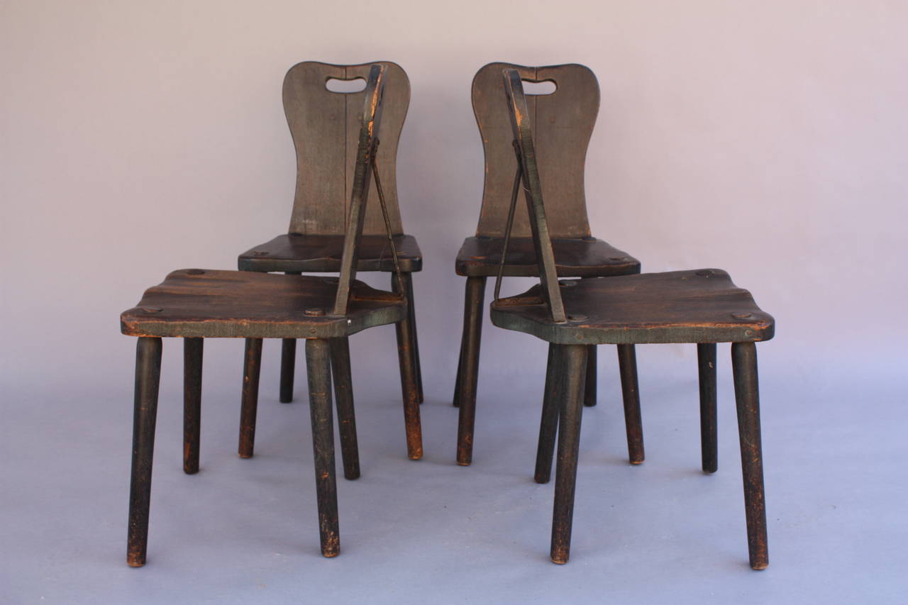 Mid-20th Century Set of Four Monterey Period Side Chair