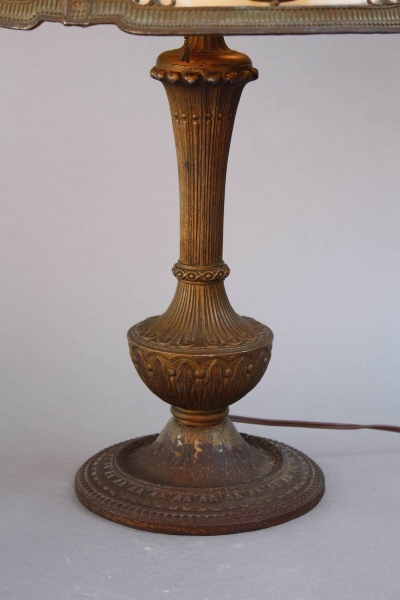 Early 20th Century Turn of the Century Slag Glass Table Lamp