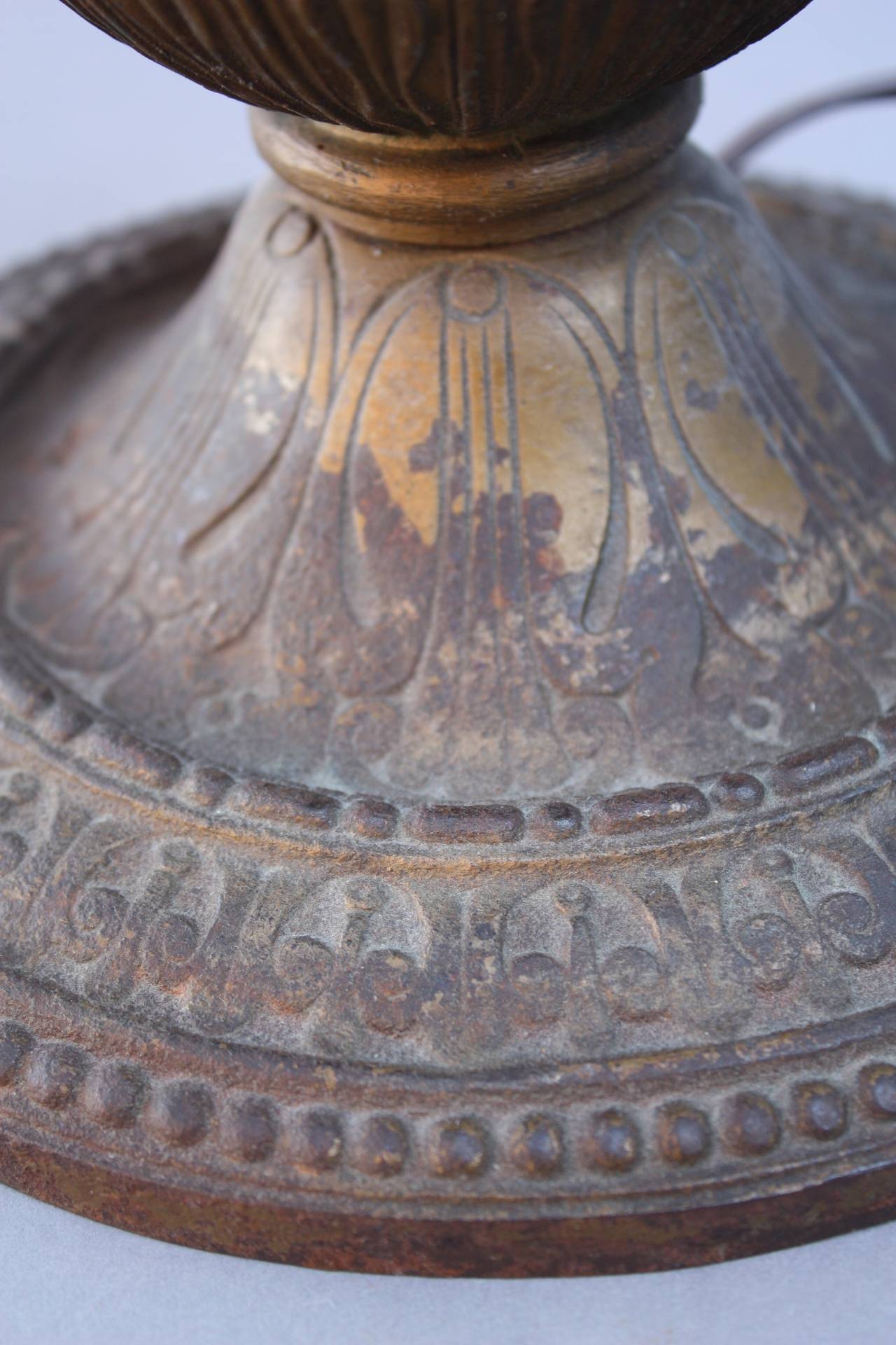 Turn of the Century Slag Glass Table Lamp 2
