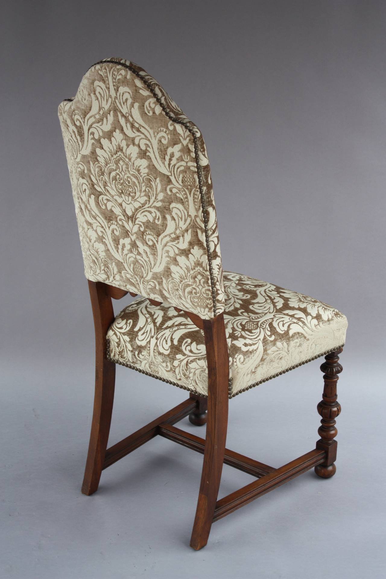 American Set of Six 1920s Upholstered Chairs