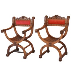 Fantastic Pair Curule-style Armchairs