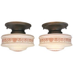 Pair of Formal 1930's Ceiling Mounts