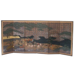 Antique Stunning Japanese Folding Screen
