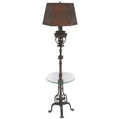 Mica And Wrought Iron Floor Lamp