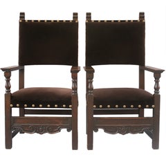 Pair Of Armchair With Velvet Upholstery Pair Of Armchair With Velvet Upholstery