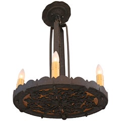 Spanish Revival Chandelier With Mica
