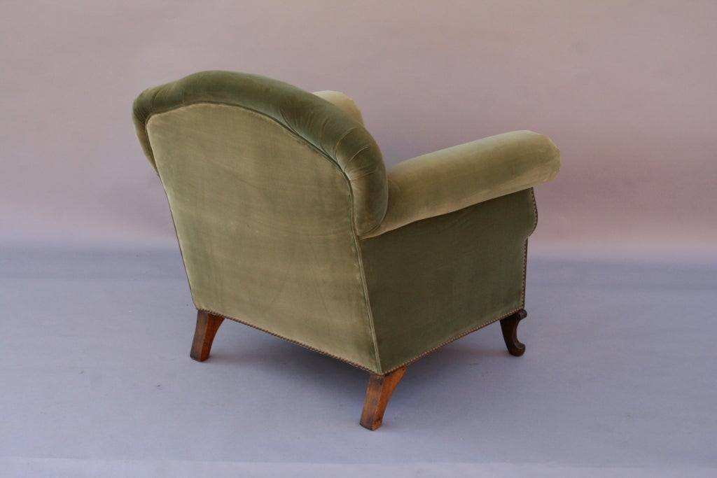 American Spanish Revival Velvet Chair