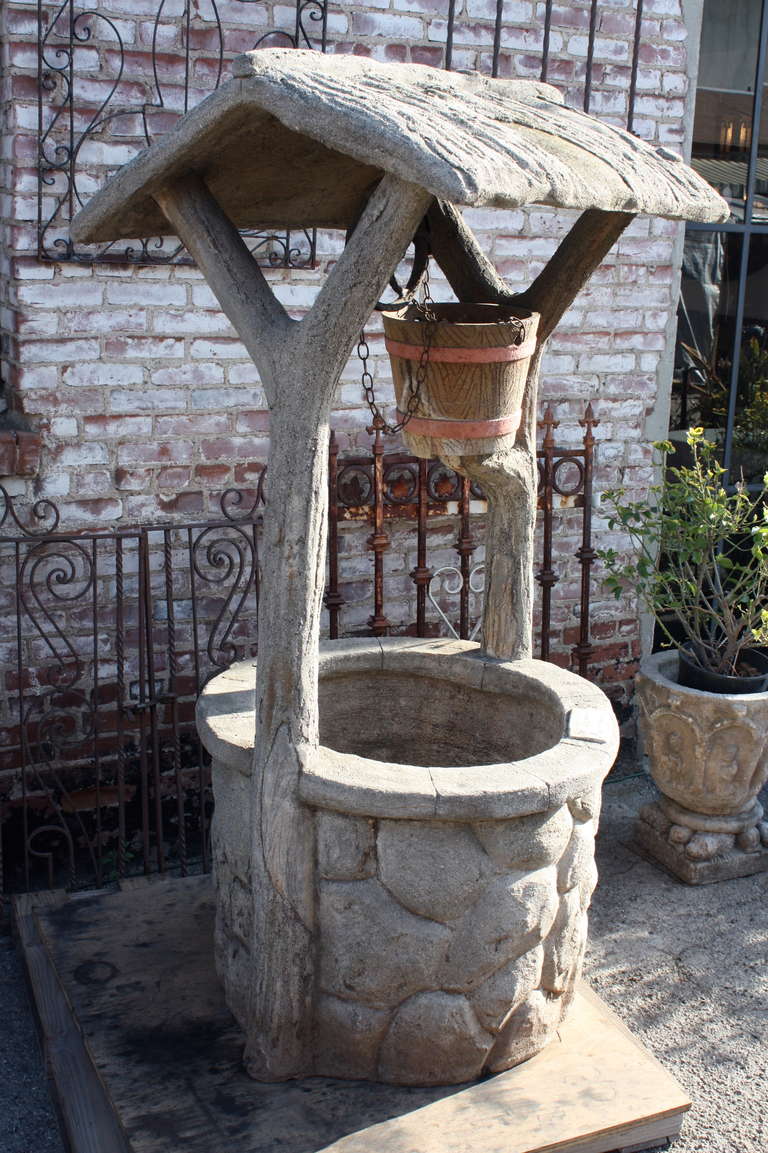 Faux Bois 1920's Wishing Well at 1stdibs