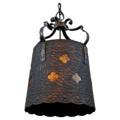 1920s Hammered Copper Pendant