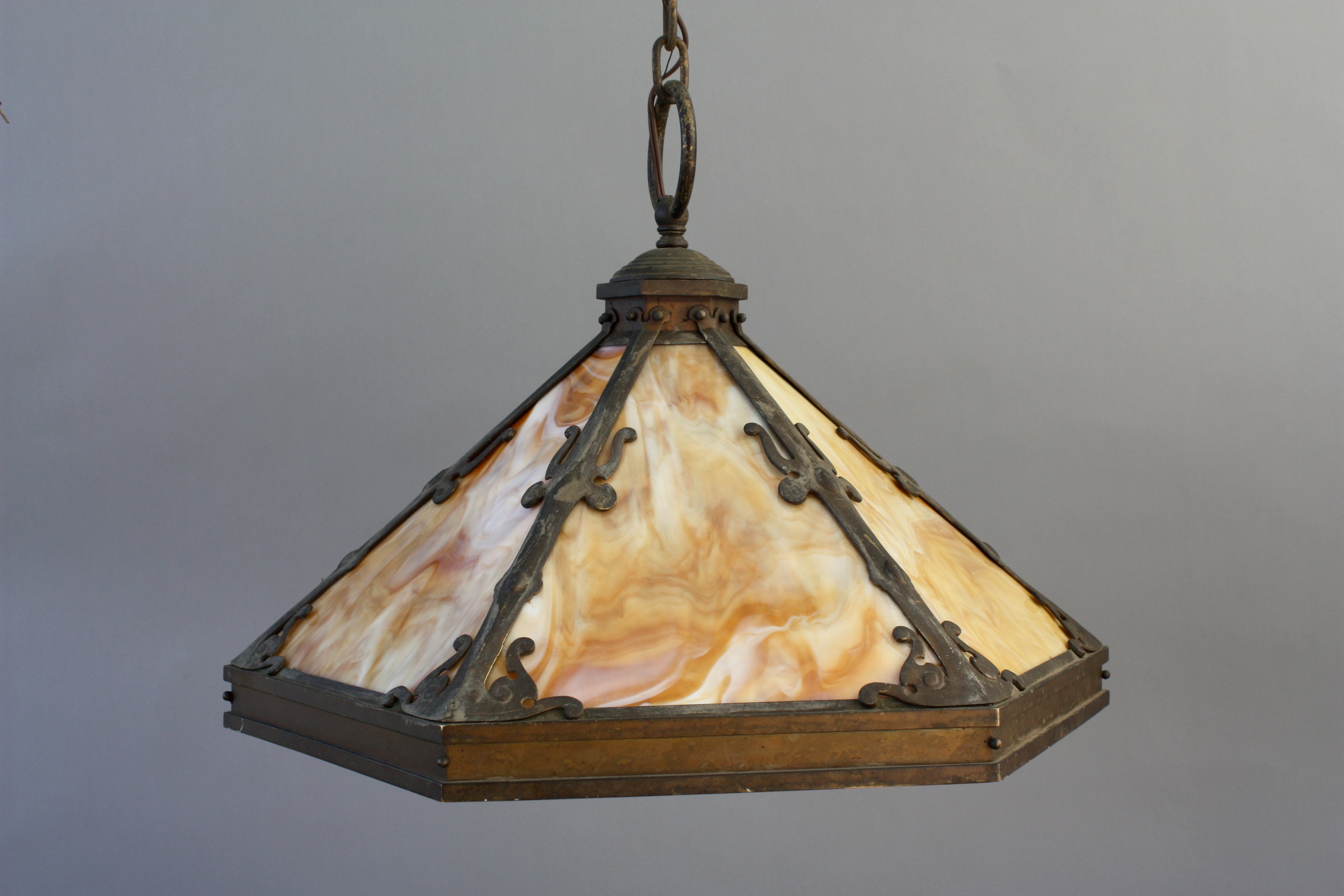Circa 1910 Arts & Crafts Hanging Pendant Light