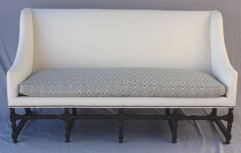 1940s Spanish Revival Tall Settee In Excellent Condition In Pasadena, CA