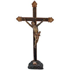 18th Century Wood Carved Crucifix