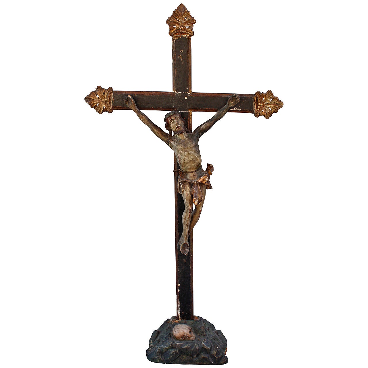 18th Century Wood Carved Crucifix
