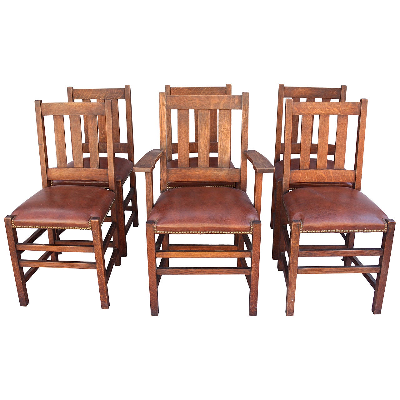 Antique 1910 Set of Limbert Arts & Crafts Chairs