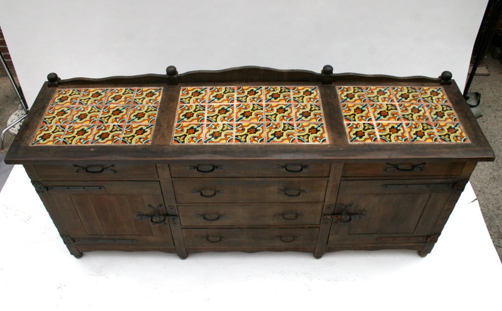 American Exceptional Museum-Quality Tiled Monterey Sideboard