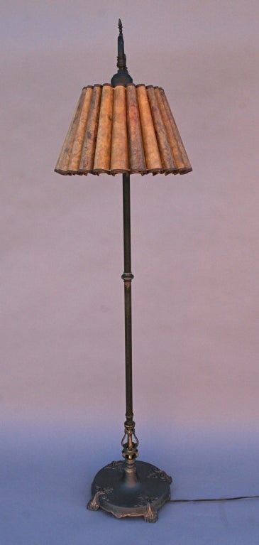 American Bridge Lamp with Fluted Mica Shade