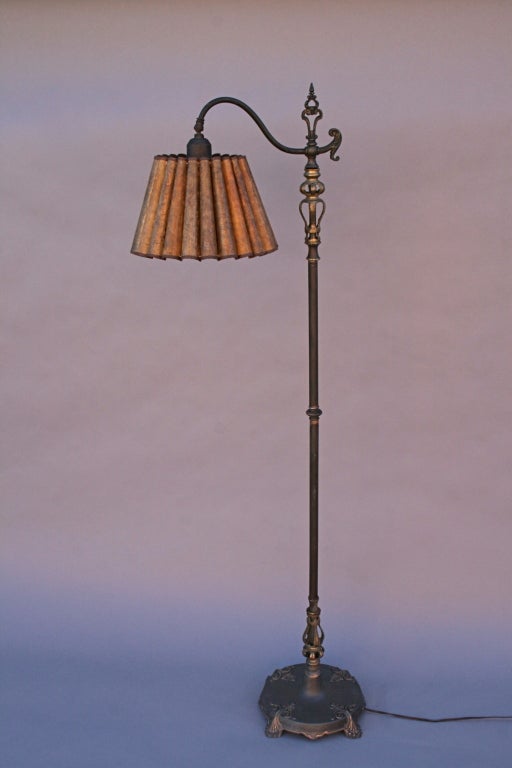 Bridge Lamp with Fluted Mica Shade 3