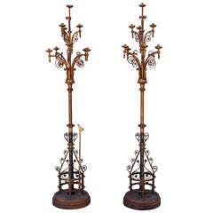 Antique Pair Of Imposing 19th Century Torchieres