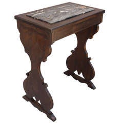 Antique Marhall Laird Side Table With Marble