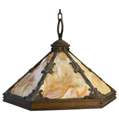 Circa 1910 Arts & Crafts Hanging Pendant Light