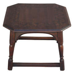 1920's Pyrography Side Table