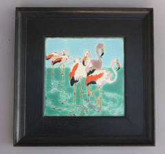 1920s D&M Framed Bird Tile