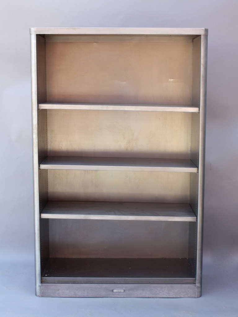 Stainless Steel Bookcase In Good Condition In Pasadena, CA