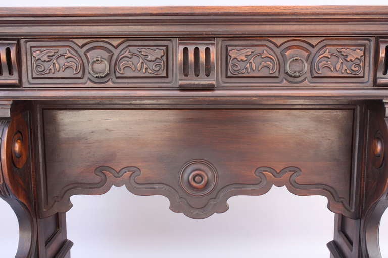 American Small Walnut Credenza With Two Drawers