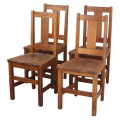 Set of Four Signed Arts and Crafts Limbert Chairs
