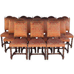 1920
s Set of 12 Spanish Revival Style Chairs
