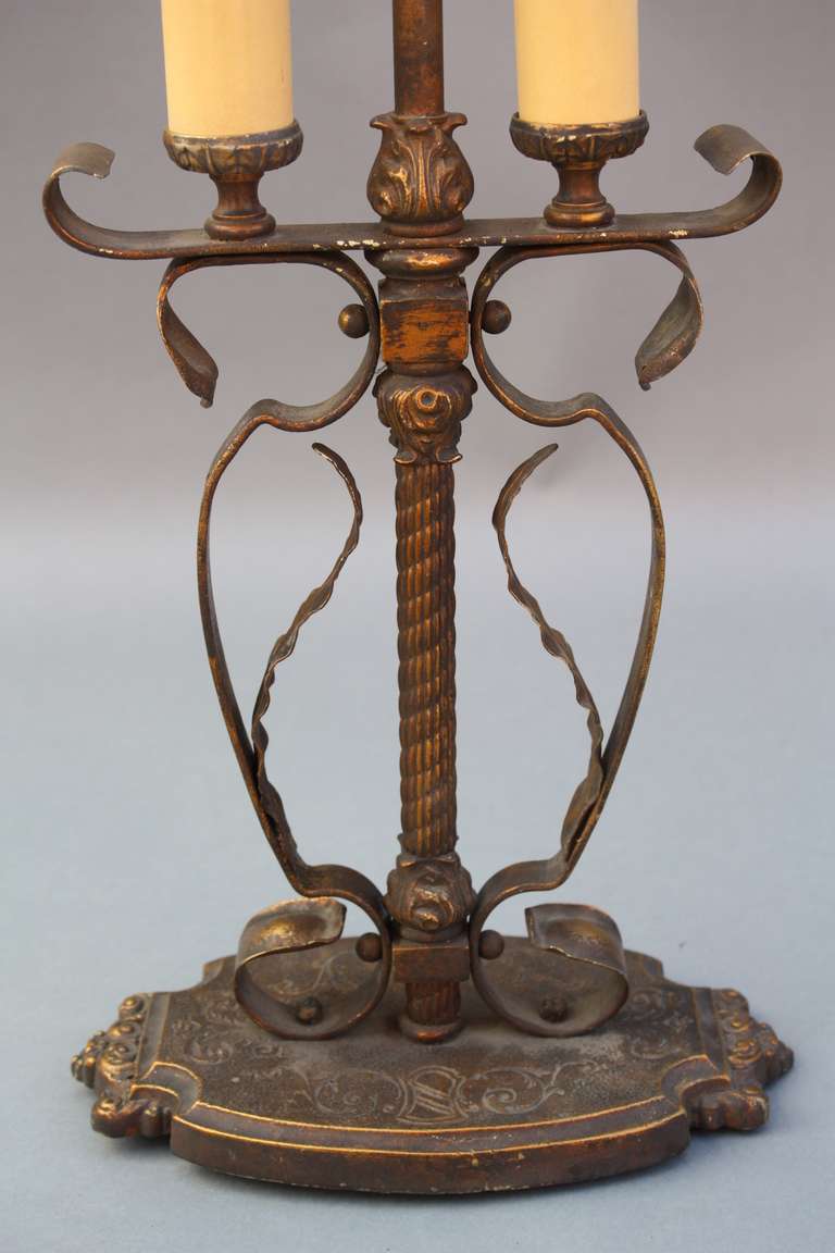 1920s Elegant Spanish Revival Table Lamp In Excellent Condition In Pasadena, CA