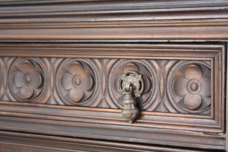 Arched Top Walnut Bookcase In Excellent Condition In Pasadena, CA