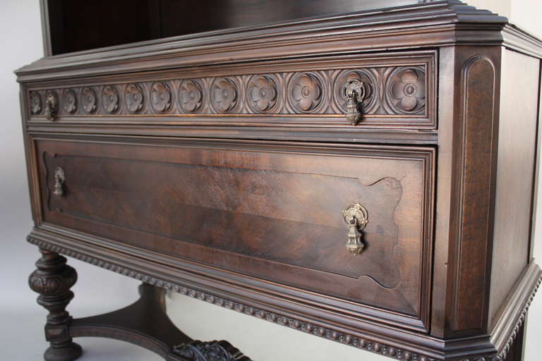 20th Century Arched Top Walnut Bookcase