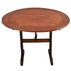 Leather Top Tilt Top Wine Tasting Table
