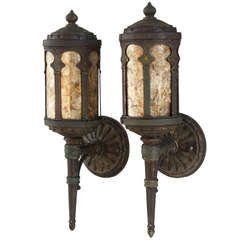 1920s Petite Pair of Exterior Fixtures
