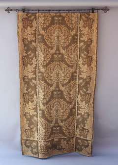 1920's Tapestry With Iron Holder