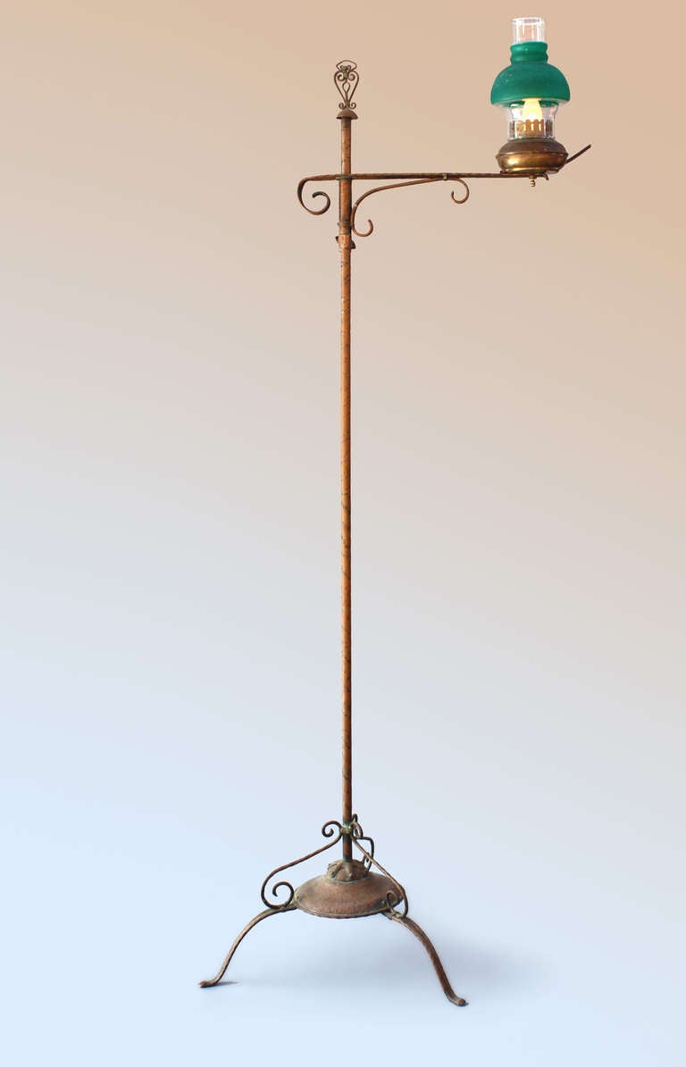 Arts and Crafts Circa 1910 Hammered Copper Floor Lamp