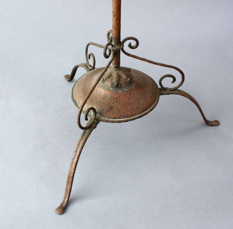 Circa 1910 Hammered Copper Floor Lamp 1