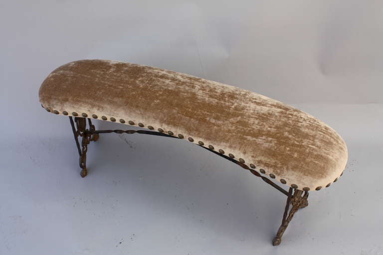 20th Century Curved Cast Iron Bench, c. 1920's