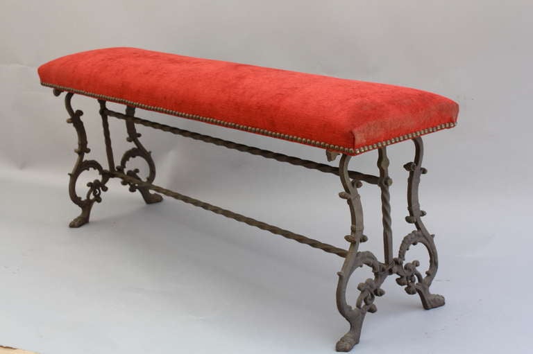 Long 1920's Cast Iron Bench