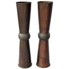 Circa 1910 Pair of Arts 
Crafts Umbrella or Cane Stands
