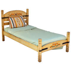 1930s Signed Monterey Hand Painted Twin Bed