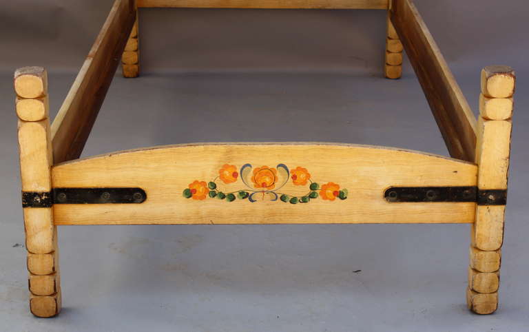 Mid-20th Century 1930s Signed Monterey Hand Painted Twin Bed