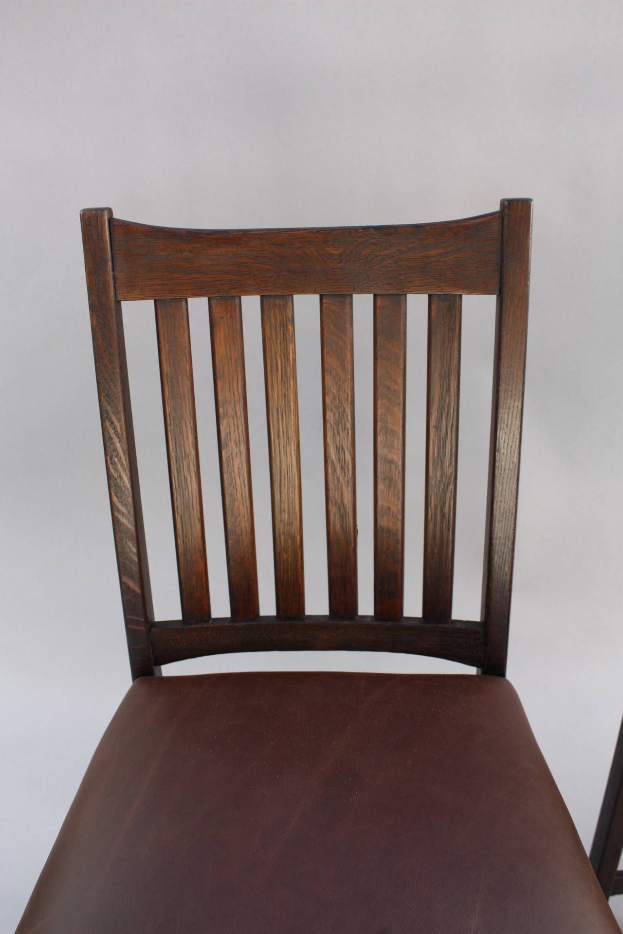 Arts and Crafts Antique Pair of Lifetime Art and Crafts Mission Side Chairs For Sale