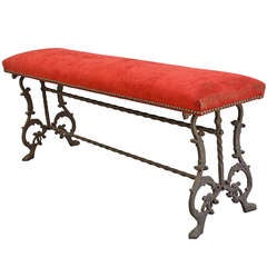 Antique Long 1920's Cast Iron Bench