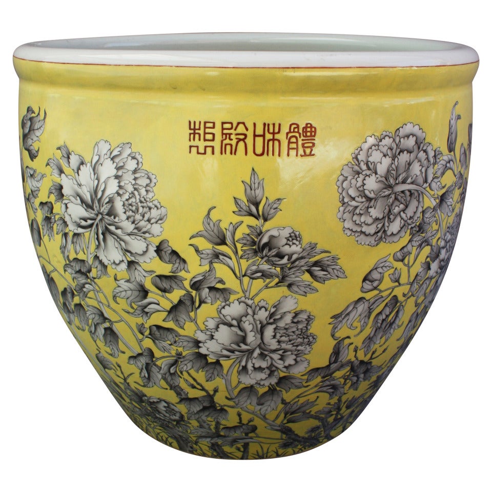 Late 1800s Chinese Fish Bowl With Guangxu Period Hallmark