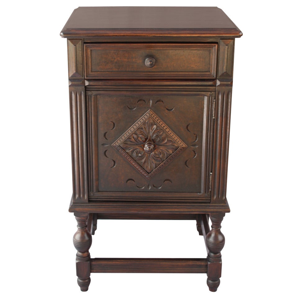 1920s Spanish Revival Walnut Nightstand
