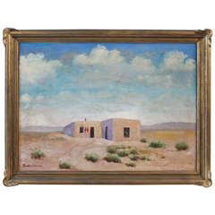 1920s Desert Adobe Painting by Berla I. Emeree