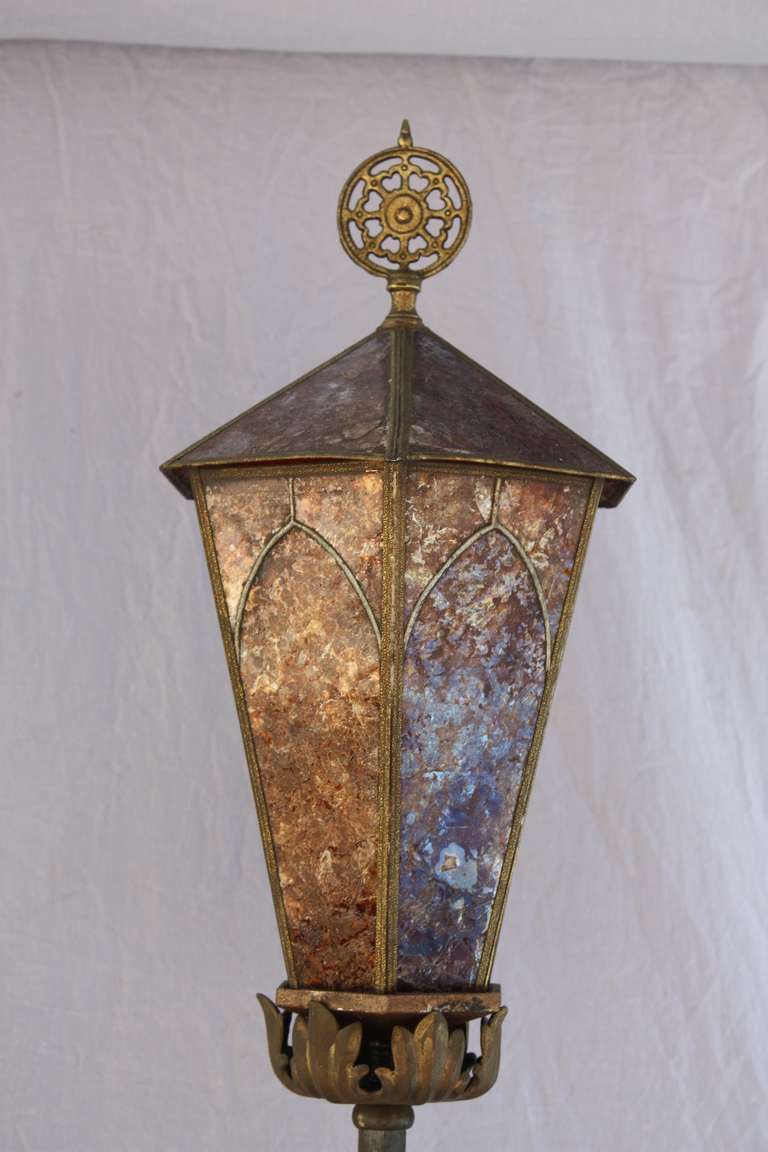 20th Century 1920s Pair Of Tall Bronze And Iron Torchieres