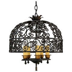 1 of 2 Wrought Iron Scrolled Chandeliers c. 1920
s -
30
s 1 of 2 Wrought Iron Scrolled Chandeliers c. 1920
s -
30
s